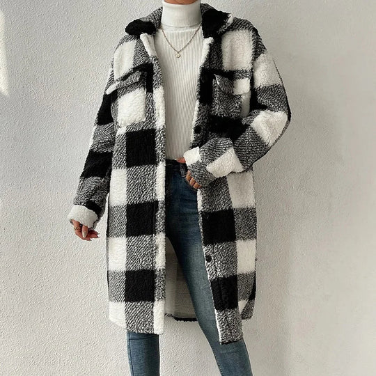 AMARA™ | Timeless Plaid Long Coat