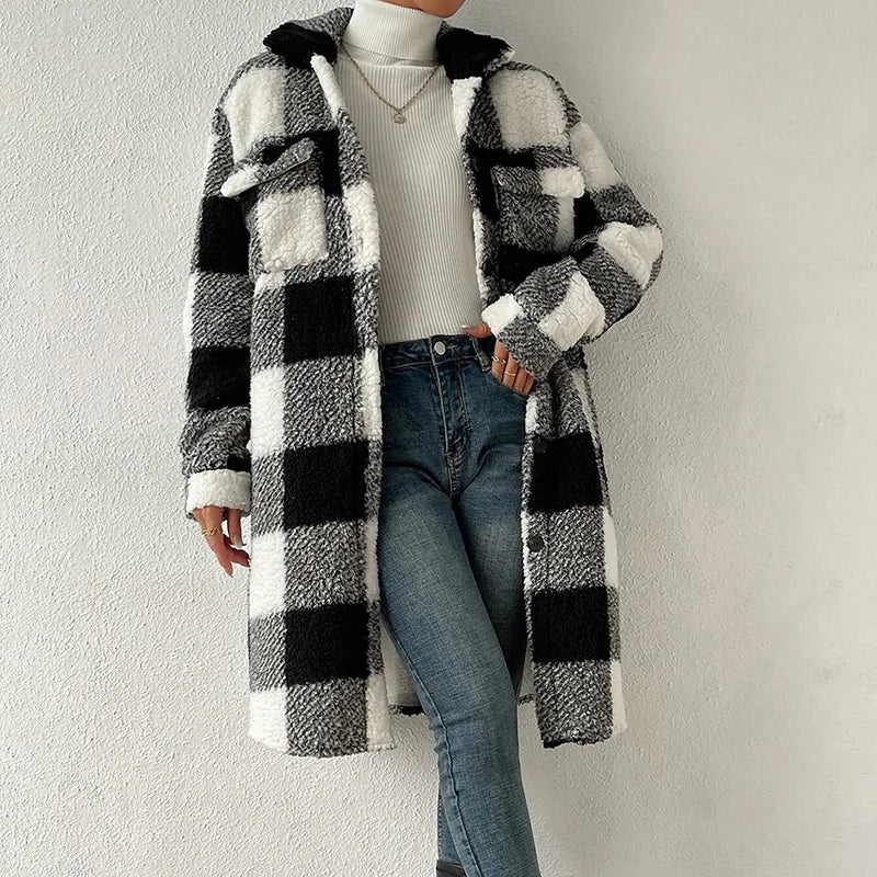 AMARA™ | Timeless Plaid Long Coat