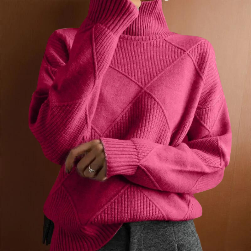 AVIDA™ | Luxe Knit Patchwork Turtleneck