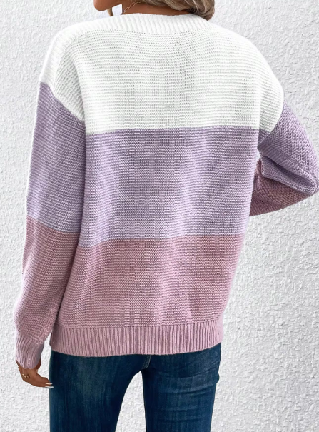 TRILUX™ | Elegant Tri-Color Patchwork Sweater