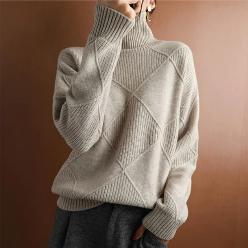 AVIDA™ | Luxe Knit Patchwork Turtleneck