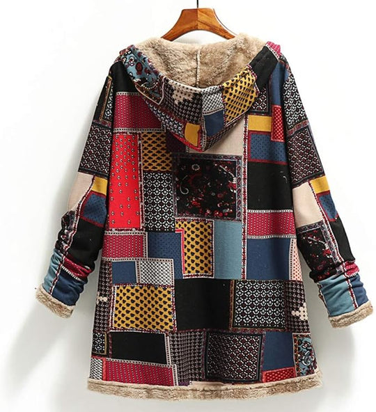 AMBER™ | Cozy Patchwork Hooded Jacket