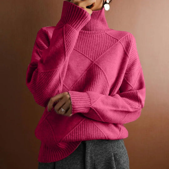 AVIVA™ | Luxe Knit Patchwork Turtleneck