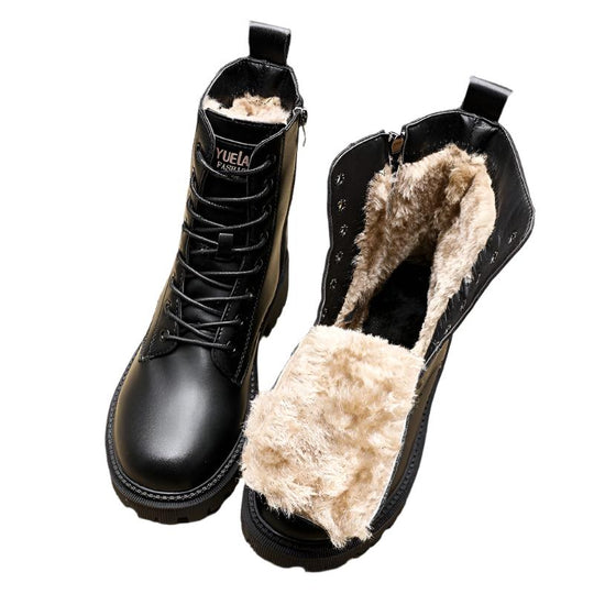 ADDISON™ | Black Vegan Leather Warm Boots