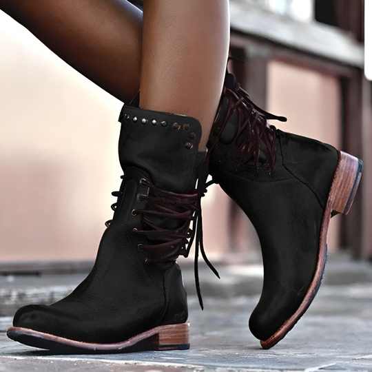 ANNIE™ | Vegan leather boots with laces