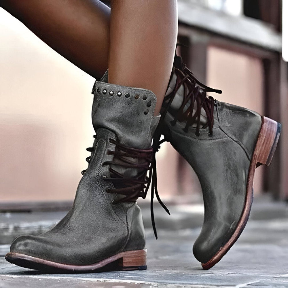 ANNIE™ | Vegan leather boots with laces