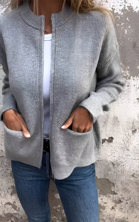 ELODIE™ | Cotton Zip-Knitted Jacket