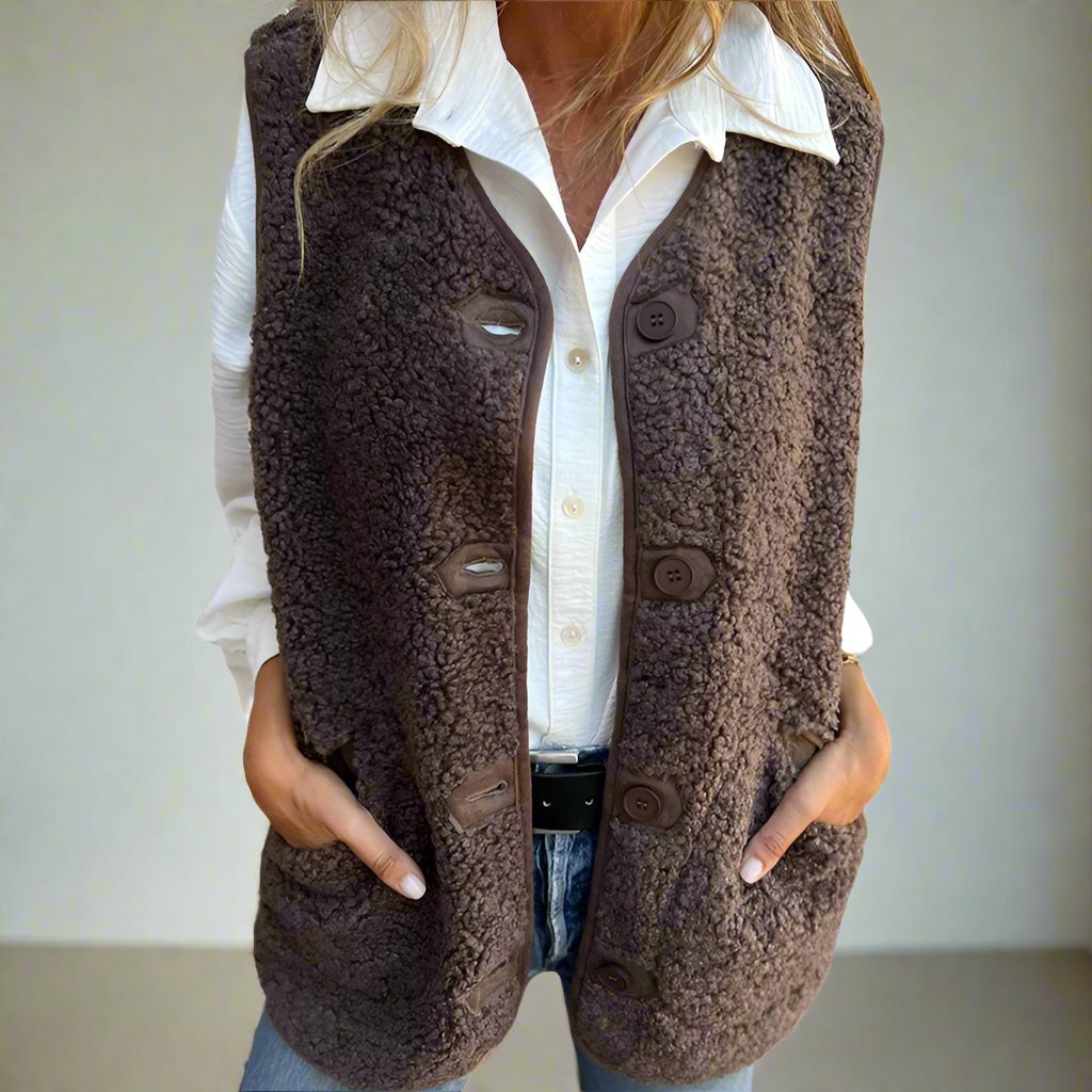 GIGI™ | Gilet chaud court boutonné