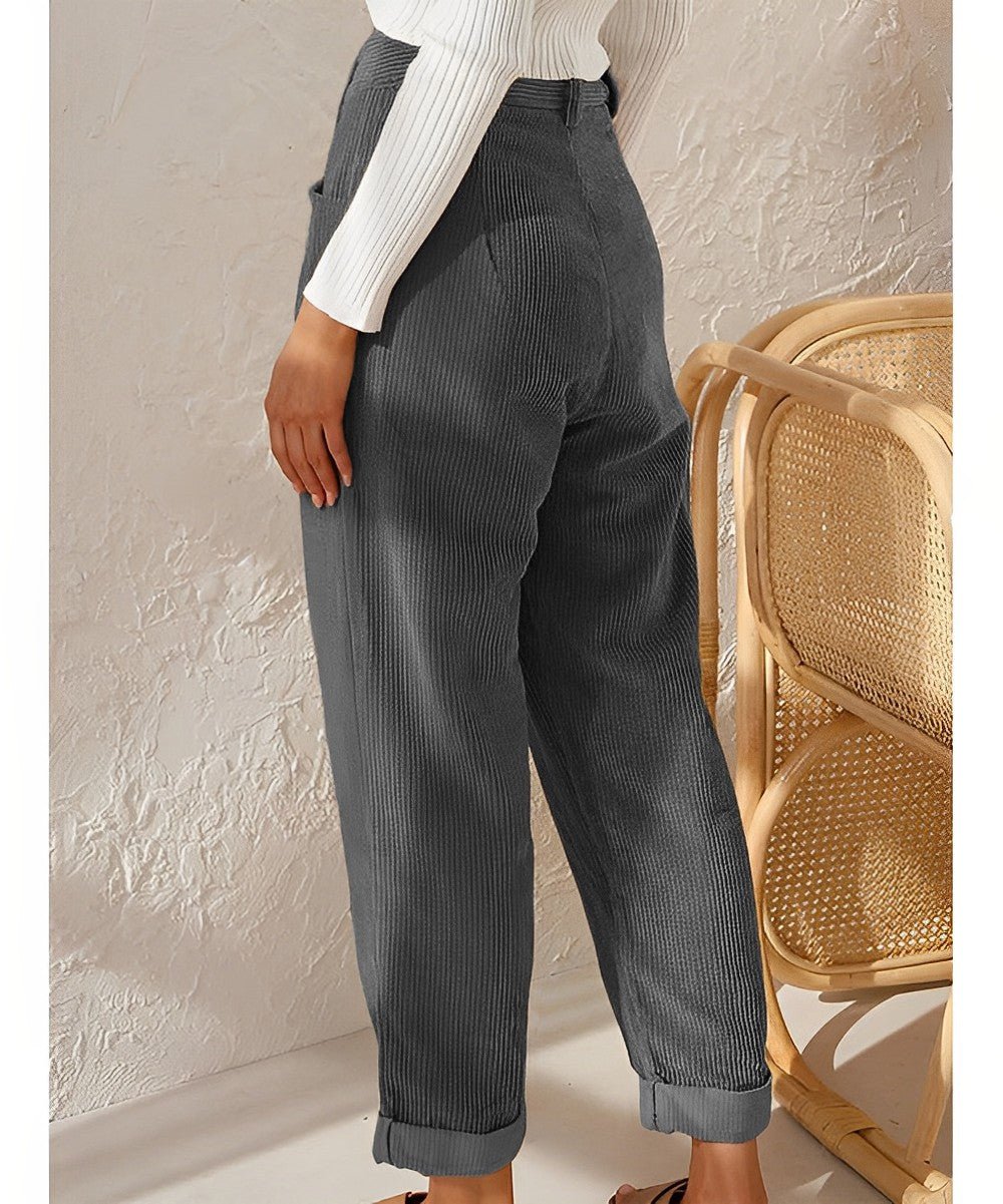 ANNE™ | Pantalon décontracté en velours côtelé 